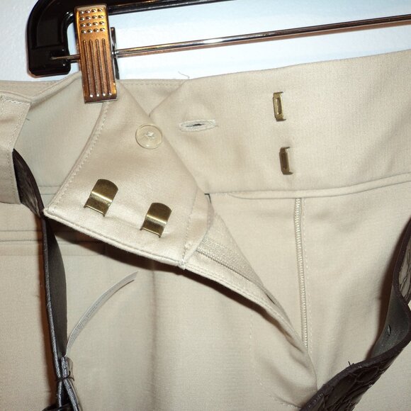 NWT Apt 9 Women's Size 16 Maxwell Fit Beige Capri Pants Cropped Faux Croc Belt - Picture 3 of 11